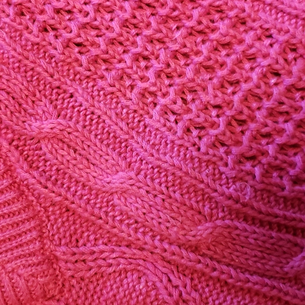 VTG Forenza 80s/90s v-neck cable knit sweater vest pink size medium - Picture 4 of 5
